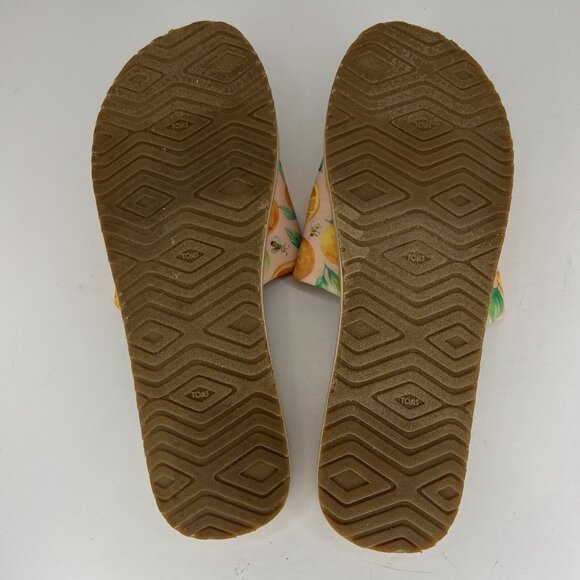 TOMS Earthwise Bee Fruit Sandals Comfort Slip-On Women's Size 12 Slides - Picture 8 of 9